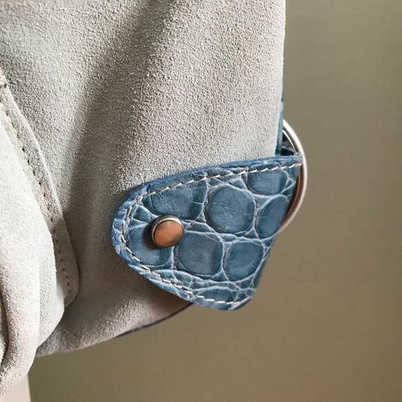 Via Repubblica | Blue Suede Handbag - Picture 3 of 11